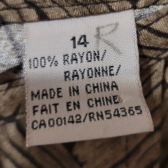 Vintage brown red floral print hem a line midi wrap skirt Tanjay Petites 14 P - Picture 8 of 11